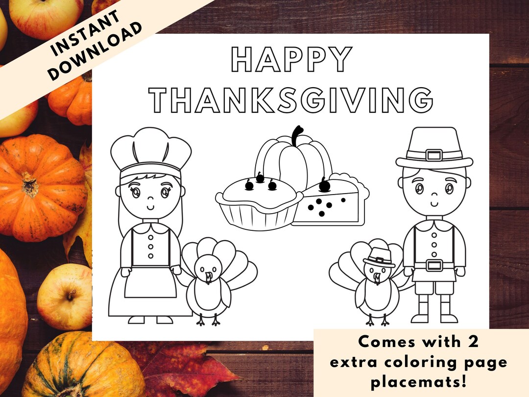 Printable Thanksgiving Placemat Download for Kids and Adults, Kids ...