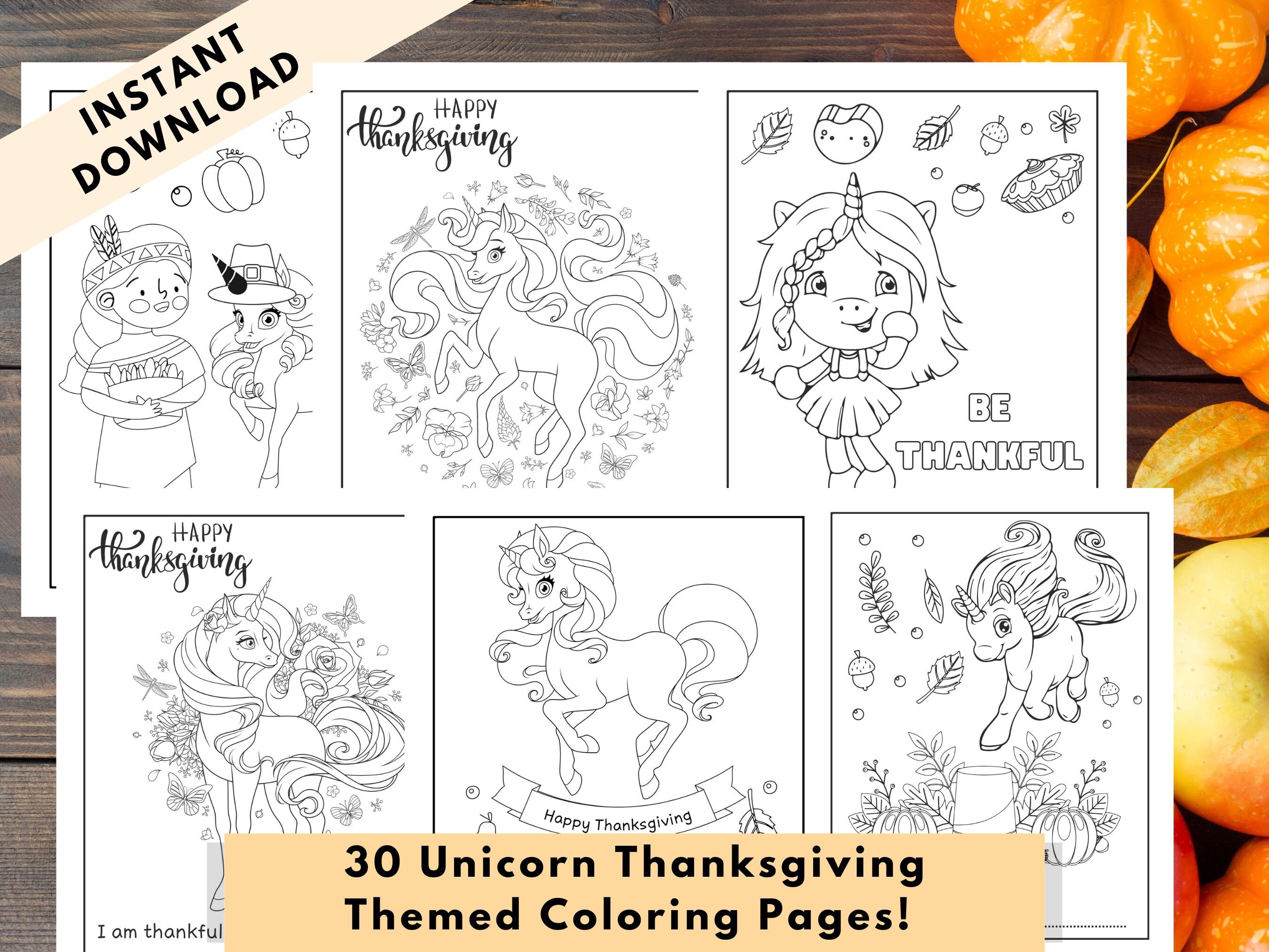 Thanksgiving Coloring Pages, Fall Coloring Pages, Unicorn Coloring ...