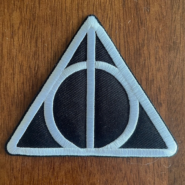 Harry Potter Deathly Hallows Inspired Embroidered Iron On Patch