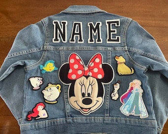 Kids Patch Denim Jacket, Disney Inspired Jacket, Custom Design