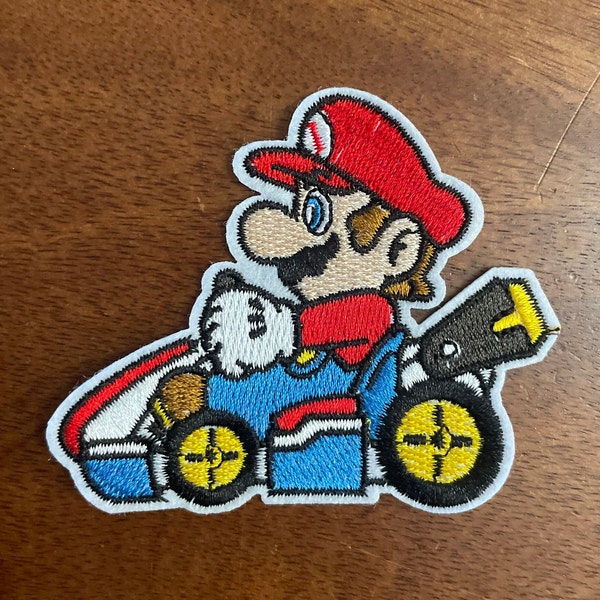 Mario Kart Inspired Embroidered Iron On Patch