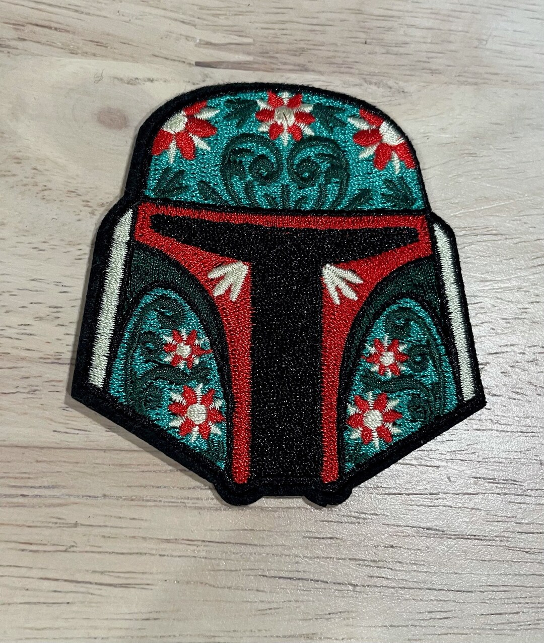 Star Wars Floral Mandolorian Boba Fett Inspired Iron on Patch