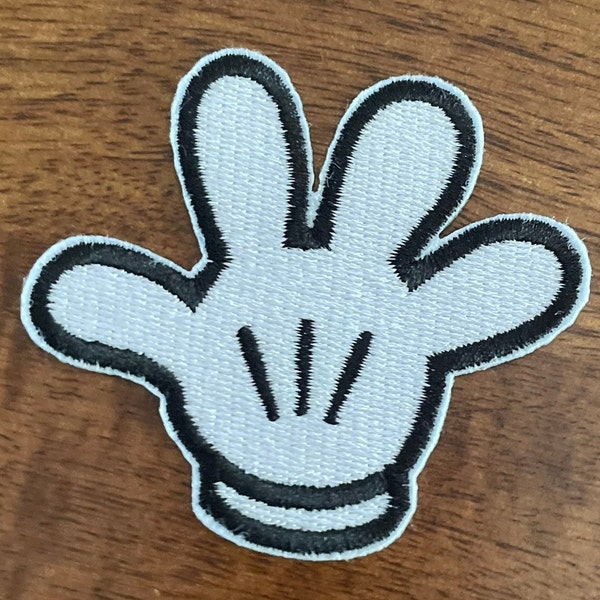 Disney Mickey Mouse Inspired Gloved Hand Embroidered Iron On Disney Patch
