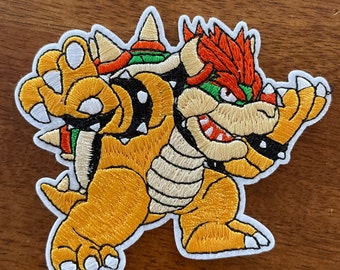 Bowser Mario Kart Inspired Embroidered Iron On Patch