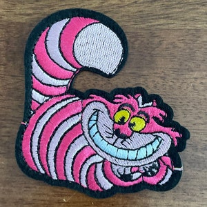 Cheshire Cat from Alice in Wonderland Inspired Embroidered Iron On Patch