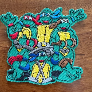 Ninja Turtle Inspired Embroidered Iron On Patch