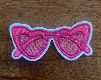 Doll Inspired Sunglass Embroidered Iron On  Patch