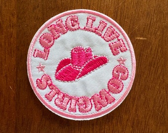 Cowgirl Inspired Embroidered Iron On  Patch