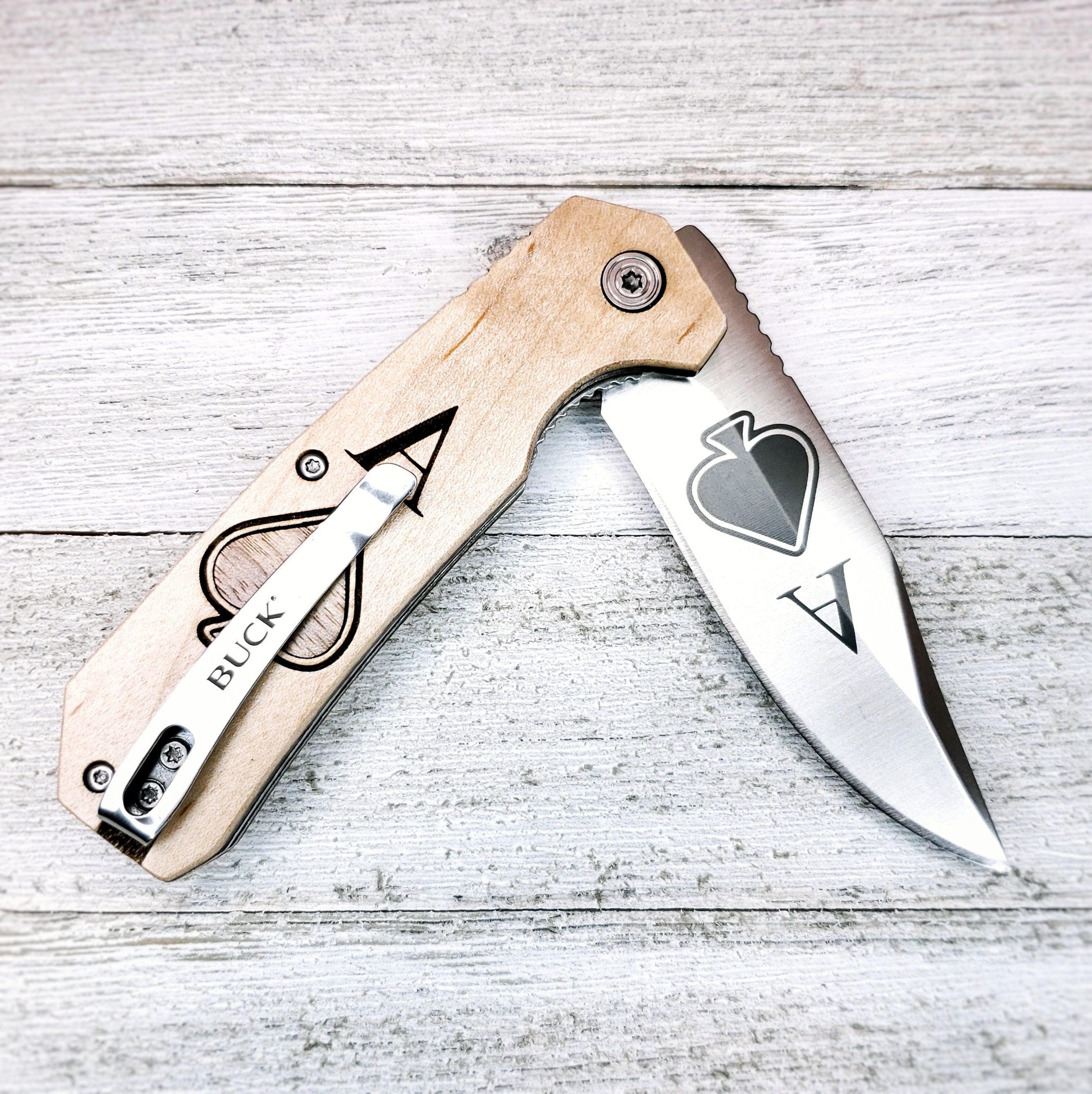 Ace of Spades Buck Knives Matrixx 3.3 190 Folding Knife Etsy