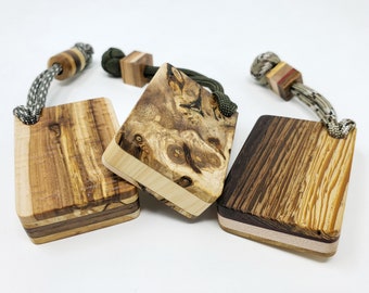 Wood EDC Worry Stone with Paracord and Bead / Everyday Carry Soapbar