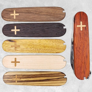 Wood Victorinox &quot;PLUS&quot; Scales - 91mm Victorinox Swiss Army Knife Replacement Handles (SAK)