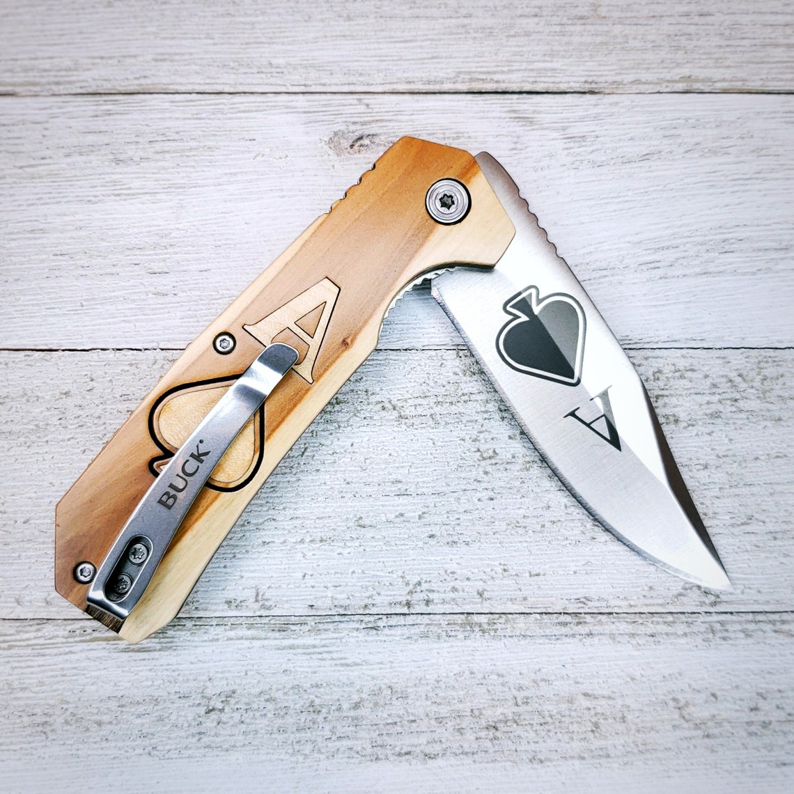 Ace of Spades Buck Knives Matrixx 3.3 190 Folding Knife Etsy