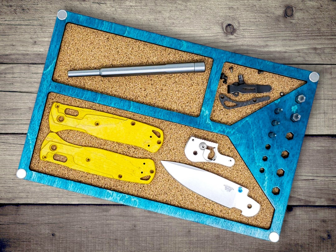 EDC Tray / Knife Maintenance Tray Small Wood Catchall for Organization