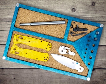 EDC Tray / Knife Maintenance Tray - Small Wood Catchall for Organization