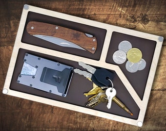 EDC Pocket Dump Trays - Small Wood Catchall Tray for Organization