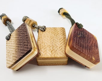 Textured Wood EDC Worry Stone with Paracord & Bead / Everyday Carry Soapbar