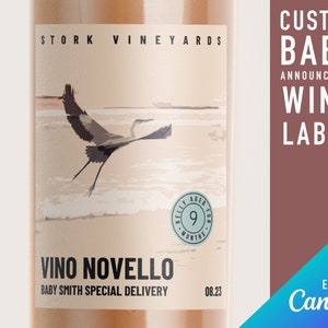 Pregnancy announcement grandparents wine label grandparents pregnancy announcement baby announcement to grandma pregnancy reveal baby reveal
