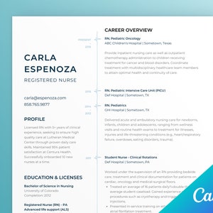 RN resume template nurse resume template minimalist resume template registered nurse resume registered nurse cv nursing resume travel nurse