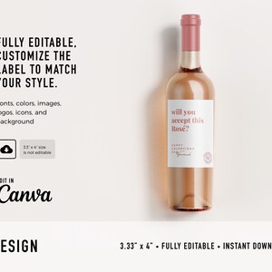 Galentines wine label template Edit in Canva Bachelor theme Modern minimal Valentines day gift Happy Galentines day Party decor image 2