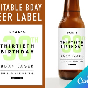 30th birthday beer bottle label template beer labels custom beer labels birthday beer label template happy birthday labels milestone bday