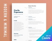 Resume template Canva resume template minimalist cv template Canva resume Canva template minimalist resume template modern two column resume
