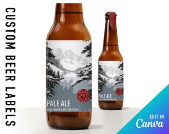 Beer bottle label templates custom beer label craft brew label personalized beer bottle label home brew label design beer bottle sickers