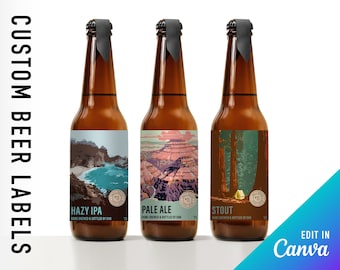 Beer bottle labels template beer labels custom beer labels craft beer label beer label template home brew labels personalized beer bottle