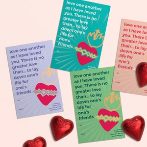 Catholic Valentines day cards Saint Valentine cards for kids Printable Sacred Heart of Jesus Christ School classroom Greeting image 1