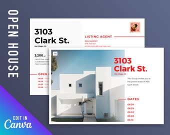 Real estate postcard template postcard for open house new listing postcard Canva postcard template Real estate agent flyer home showing