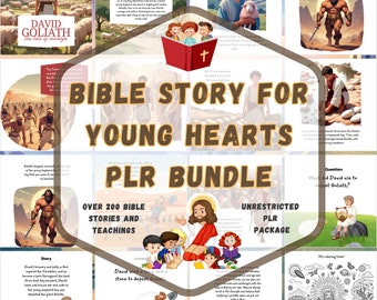 200 Bible stories and religious teachings for children and young people, easy to personalise, gift idea for parents and teachers, commercial
