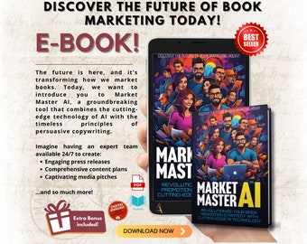 Estrategia de marketing de libros impulsada por IA: eBook/Market Master IA para promoción de autores, lanzamiento de libros, aumento de ventas, herramientas de publicación y visibilidad.