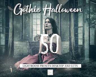 Gothic Lightroom Presets: Spooky Halloween Photo & Video Filters (LUTs, XMP, LRTEMPLATE) (Digital Download)