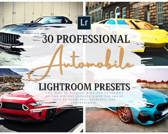 Car Photography Lightroom Presets: Automotive Vehicle Filters (Desktop)