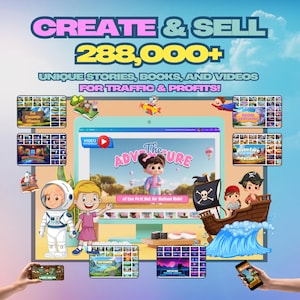 3D Story Creator Bundle for Kids Learning Content for Educational Video Creation and Digital Product Business in Canva with Commercial Right