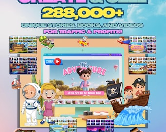 3D Kids Story Creator Bundle: Canva Video Templates, Commercial Use