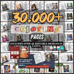 30,000+ Coloring Pages Bundle: Stress Relief & Relaxation (Digital Download)