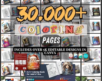 30,000+ Coloring Pages Bundle: Stress Relief & Relaxation (Digital Download)