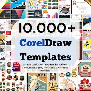 10.000+ bewerkbare CorelDRAW-sjablonen voor visitekaartjes, logo's, flyers, uitnodigingen en marketingmateriaal – direct downloaden