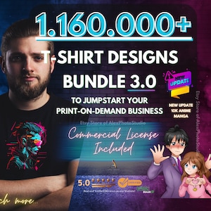 POD graphic bundle for T-Shirt & Print on Demand, Custom Anime Vector, Shirt Template and Mockup Background