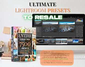 Lightroom Presets for resale, 7500 Plr Lightroom Presets Mega Bundle to resale or personal use, Mobile & Desktop Preset, Presets BUNDLE