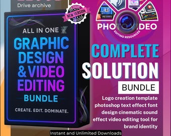 Recursos creativos para editores de fotos y vídeos y diseñadores gráficos: paquete de plantillas y ajustes preestablecidos