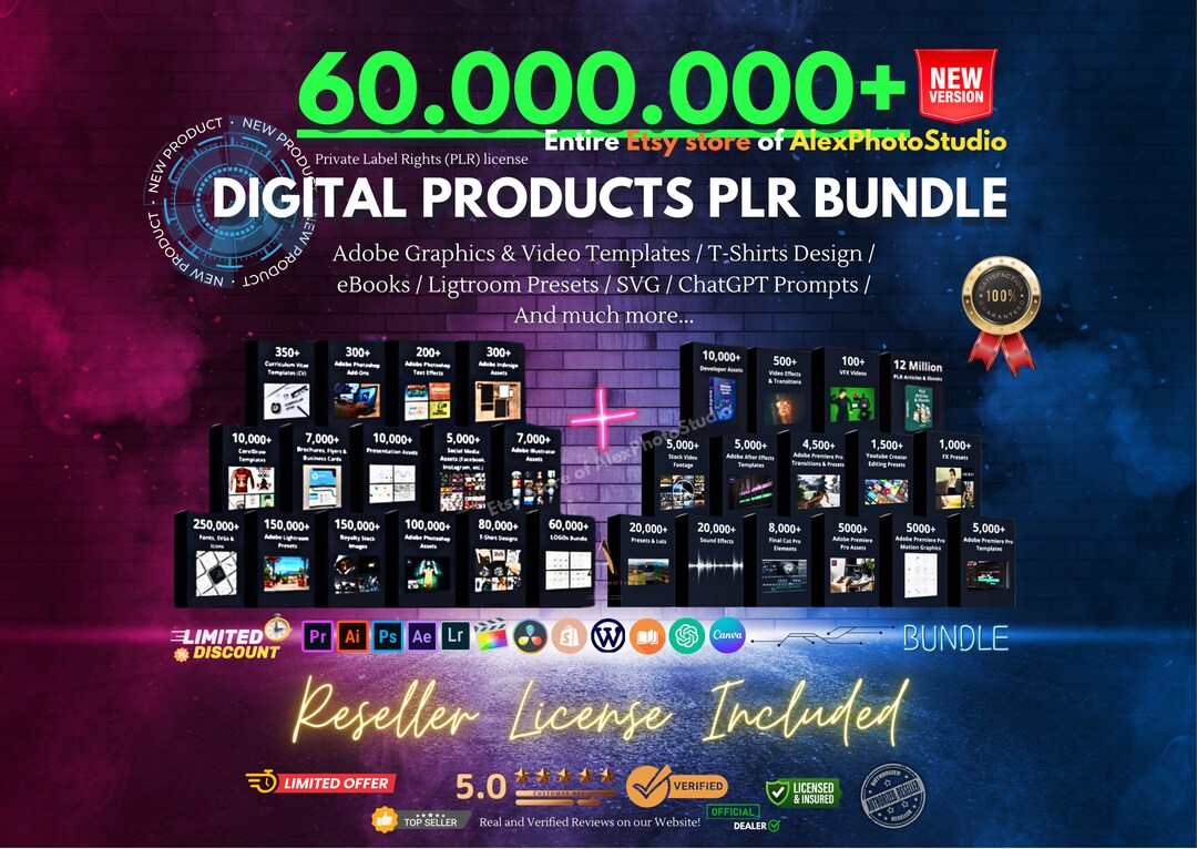 Massive 60 Million Digital Product PLR Bundle, Premium Template ...