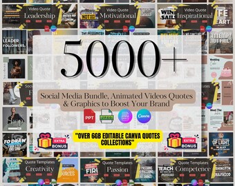 Viral Content Creator Bundle: 5000+ Social Media Templates & Quotes (Commercial Use) (Digital Download