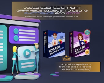 Photoshop & GIMP Course: Expert Graphic Design Videos (Digital Download)