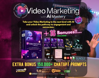 Video Marketing with Ai Mastery, Training Guide, ai art, ChatGPT prompt, marketers tools, coursing