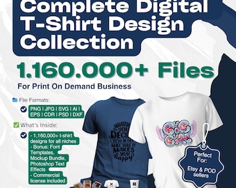 Más de 1.160.000 diseños de camisetas: licencia comercial, maquetas (descarga digital)