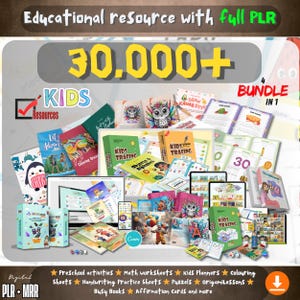 Done For You Kids Activity Book Bundle Editable Tracing Page Set PLR Coloring Book Kit resell rights included mrr children learning material