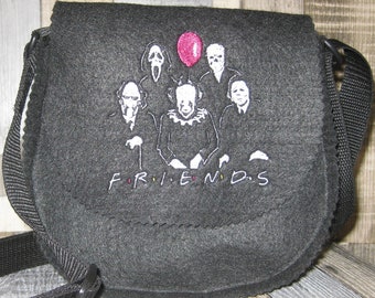 Filztasche Basic Friends Horror  Umhängetasche Handtasche Damentasche handgemacht