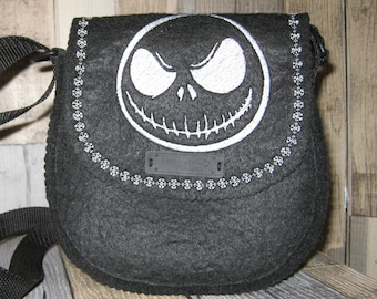 Felt bag skull bandoulière sac à main sac femme fait main