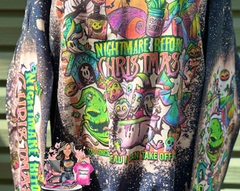 NBC | Halloween | Christmas | SPOOKY| bleached sweatshirt